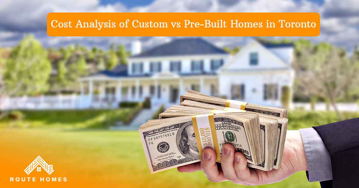 The Difference Between Custom Homes and Pre-Built Homes in Toronto 3 Hand holding cash in front of a large new house
