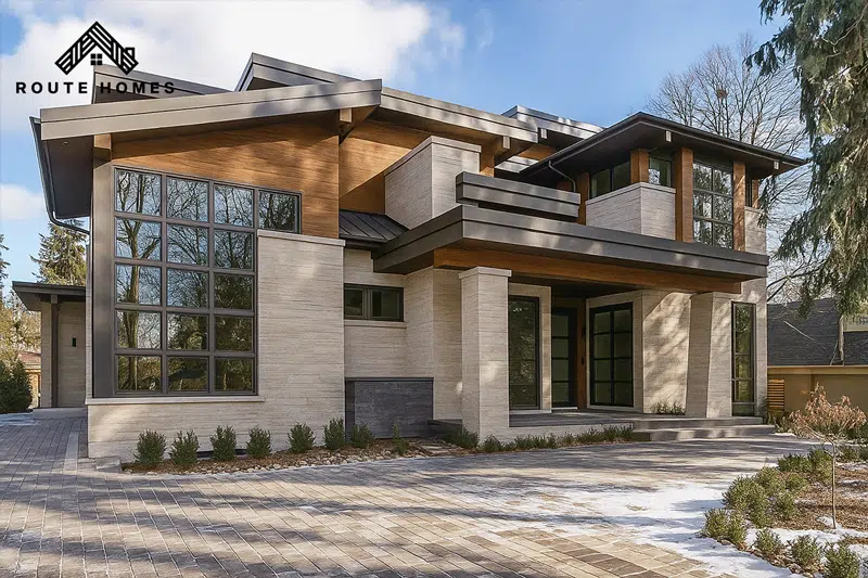 Custom home framing Toronto - Luxury custom home in King City Ontario with complex architectural roof lines