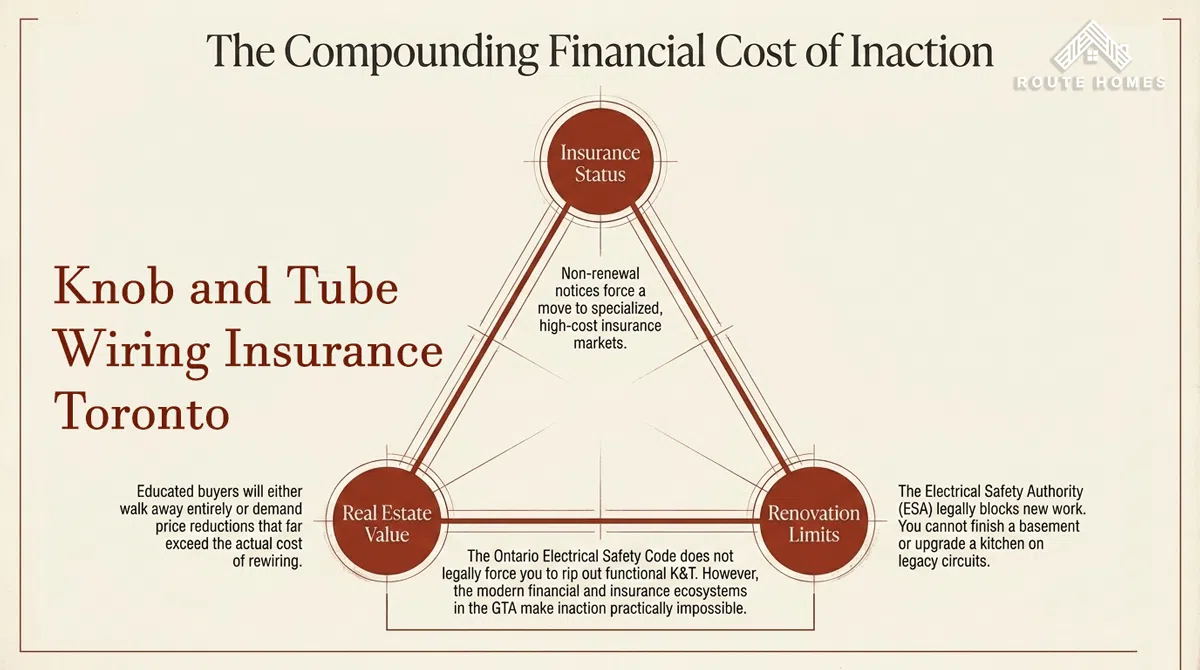 Knob and tube wiring insurance Toronto financial impacts infographic
